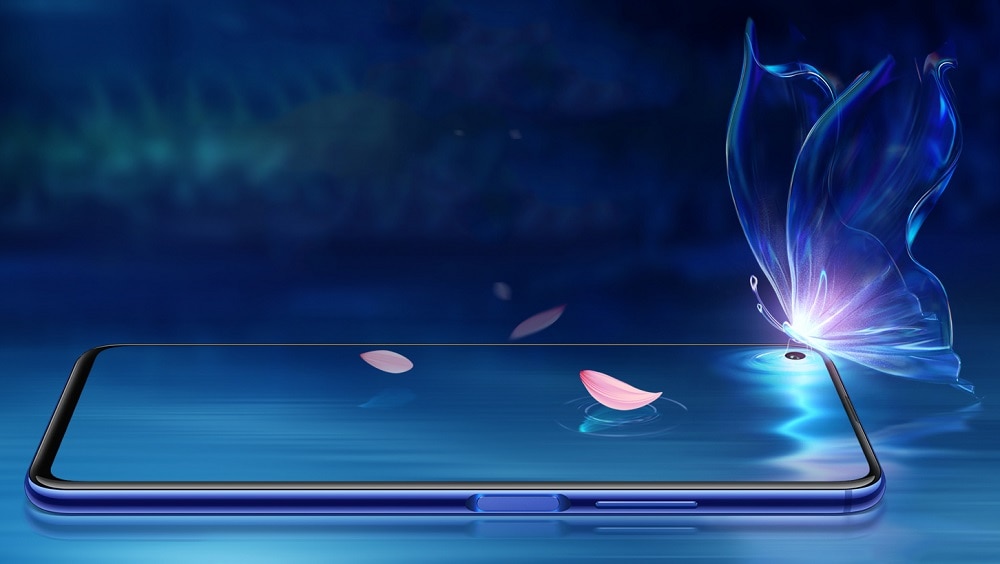 Render publicitario del Honor 20S mostrando su frente y arista lateral derecha.
