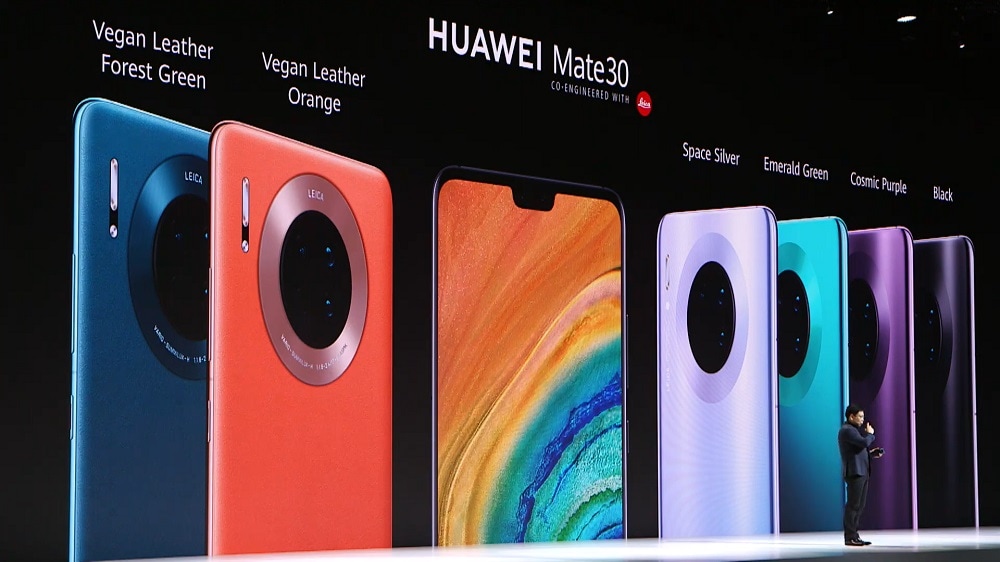 Opciones de presentación del Huawei Mate 30.