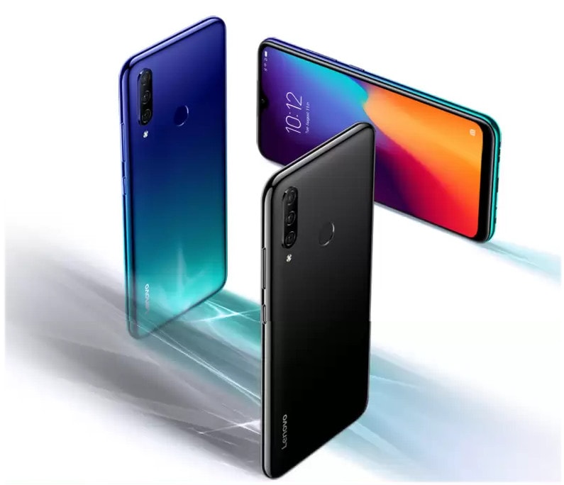 Render frontal y dorsal del Lenovo K10 Plus en colores negro y "Sprite".