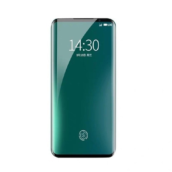 Diseño frontal filtrado del Meizu 17 con pantalla de laterales curvados.