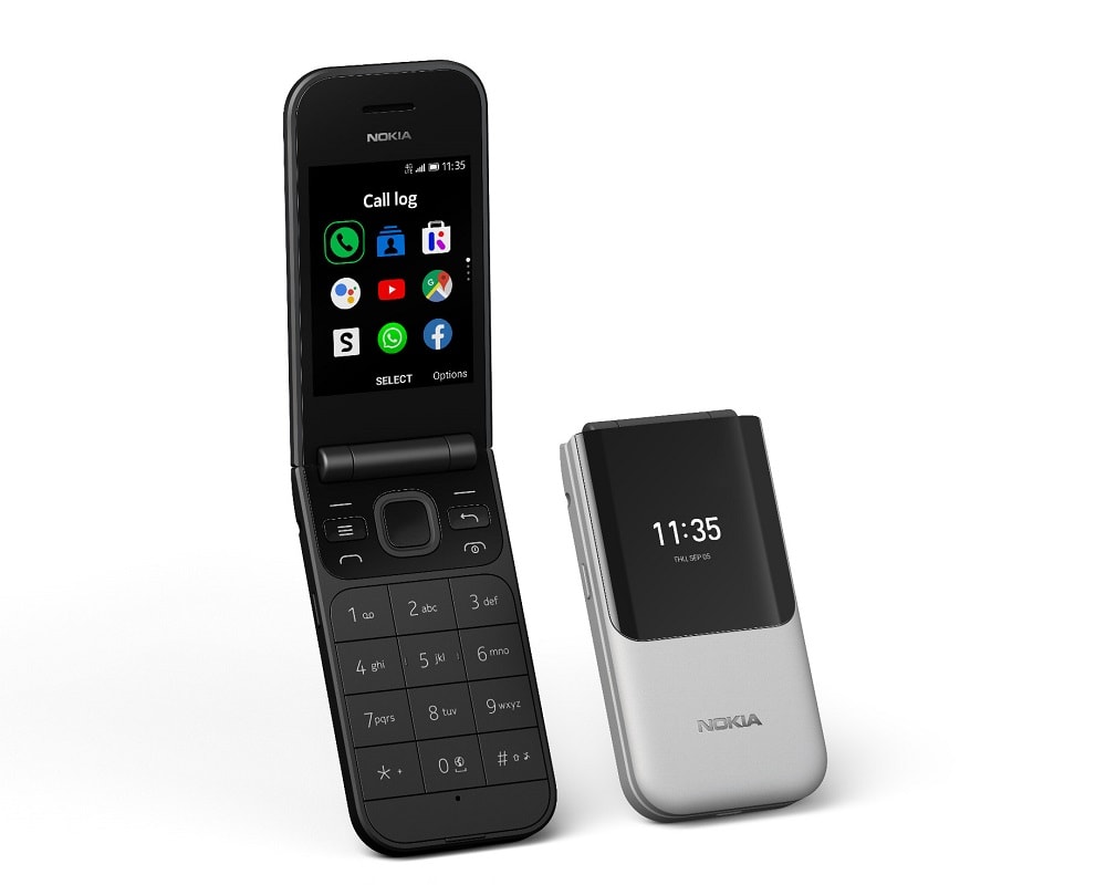 Pantalla interior y pantalla exterior del Nokia 2720 Flip.
