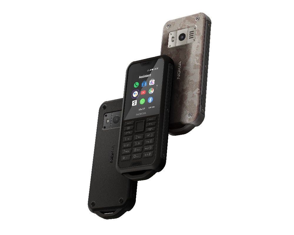 Frente y dorso del Nokia 800 Tough con carcasa de resistencia militar.