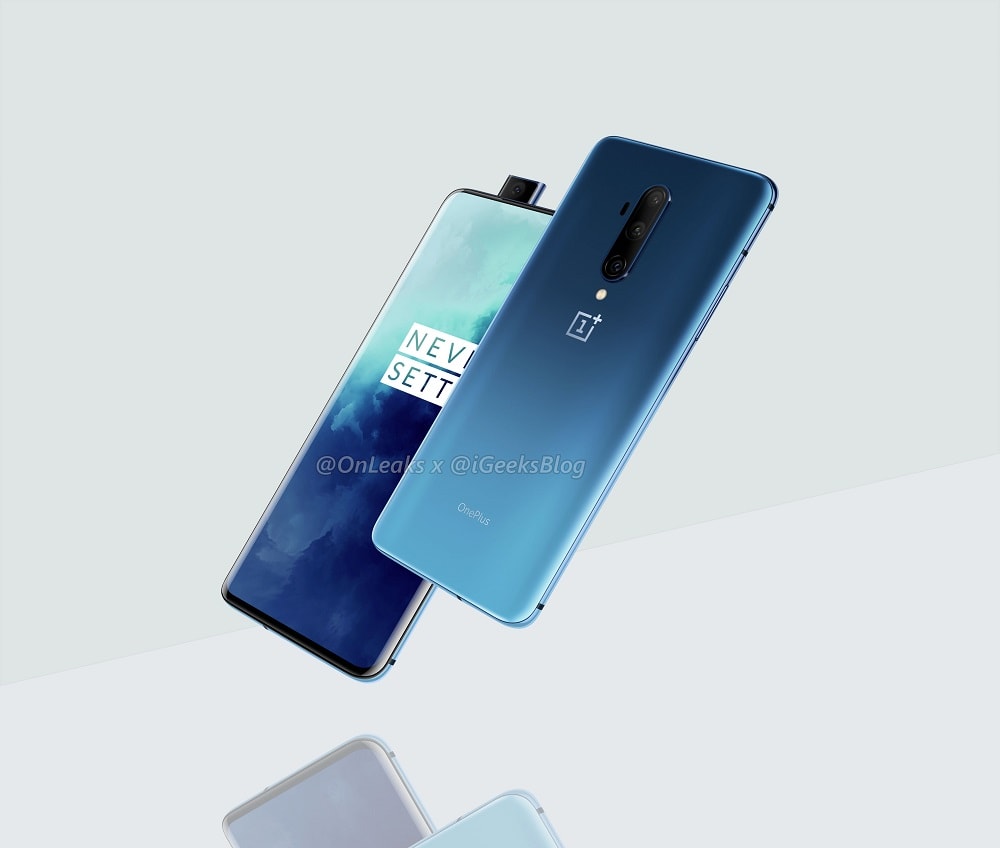 Supuesto render frontal y posterior del OnePlus 7T Pro.