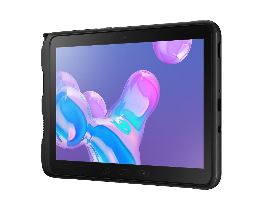 Render de la Samsung Galaxy Active Tab mostrando todos sus puertos.