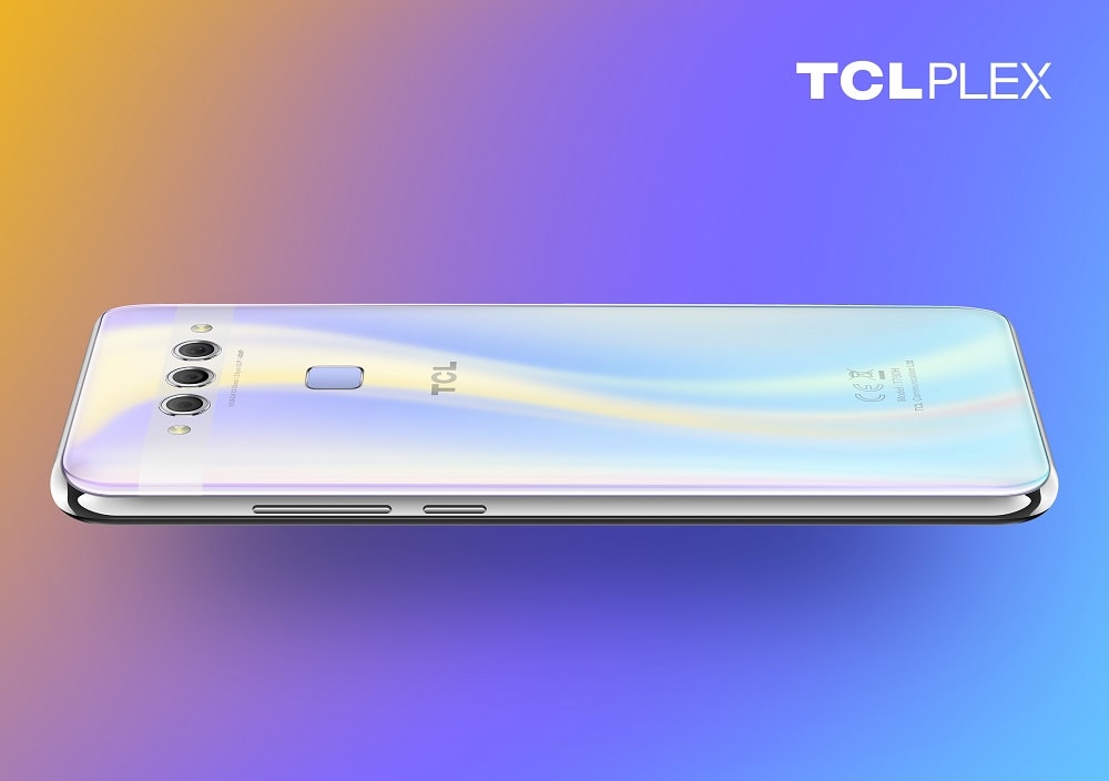 Render oficial del dorso del TCL Plex color Opal White.