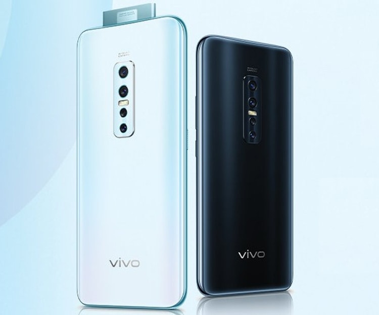 Render promocional del Vivo V17 Pro en colores Glacier Ice y Midnight Ocean.
