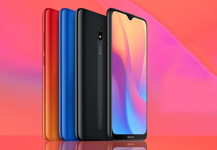 Render frontal y dorsal del Xiaomi Redmi 8A en todos su colores diferentes.