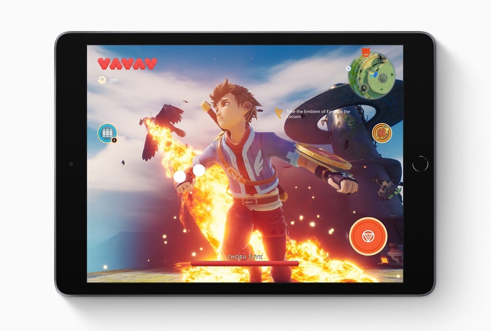 Render frontal de la iPad de séptima generación con Super Retina Display de 10,2 pulgadas.