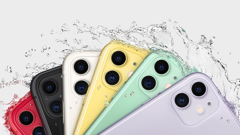 Render del extremo superior dorsal del iPhone 11 con cámara dual.