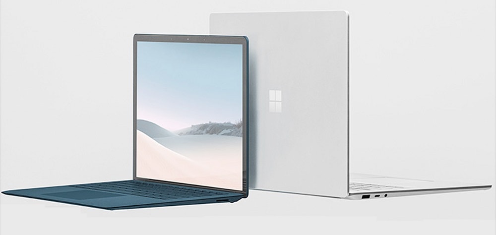 Diseño frontal y dorsal de la Microsoft Surface Laptop 3.