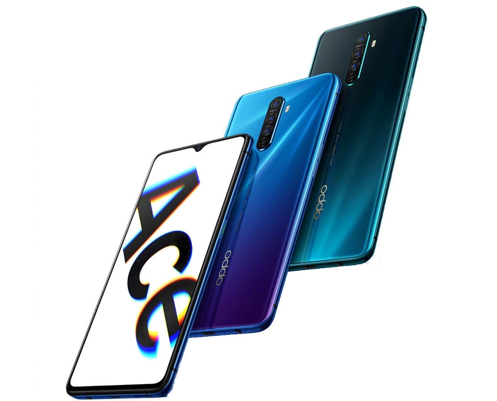 Render oficial del frente y dorso del OPPO Reno Ace en sus dos colores de partida.