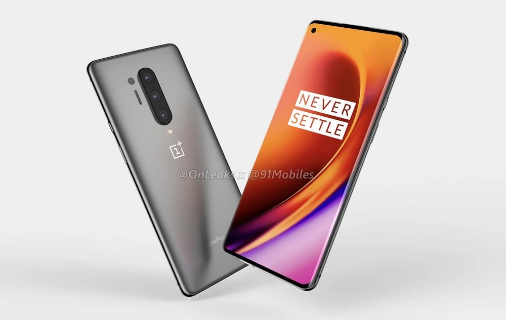 Diseño frontal y dorsal filtrados del OnePlus 8 Pro.