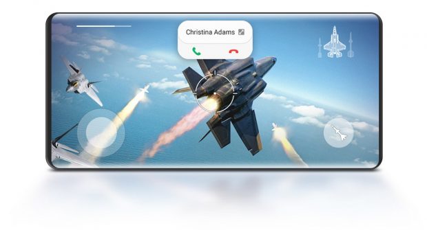 Ilustración de las burbujas de notificaciones menos intrusivas en Samsung One UI 2.0.