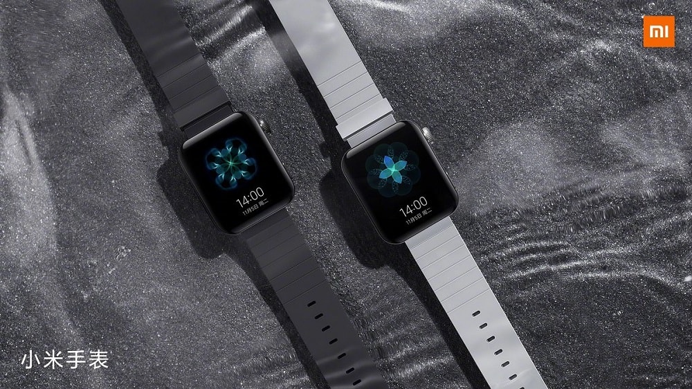 Diseño frontal frontal con mallas de dos colores del Xiaomi Mi Watch.