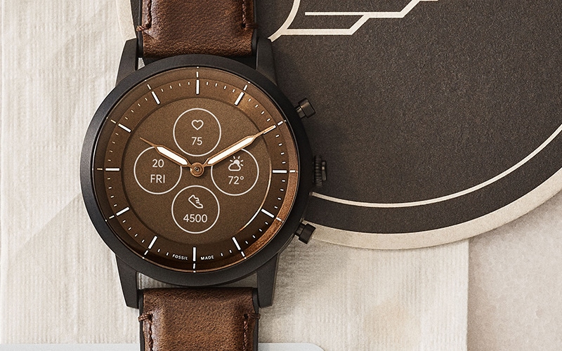 Diseño frontal del Fossil Hybrid HR con pantalla e-ink.