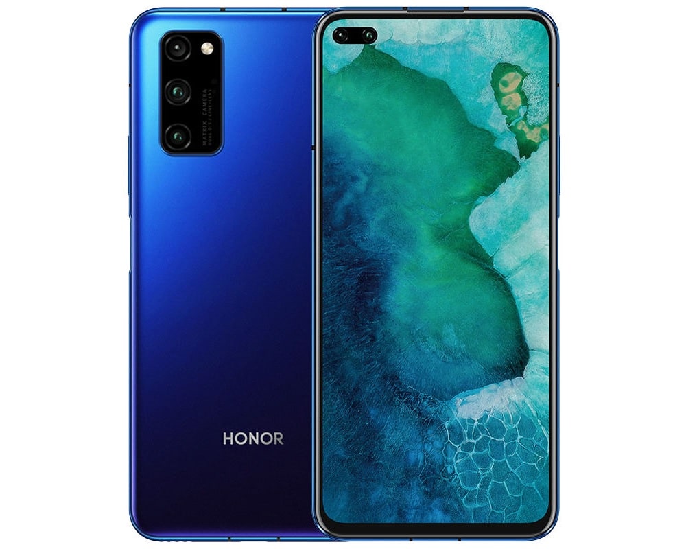 Render oficial del diseño frontal y dorsal del Huawei Honor V30 Pro.