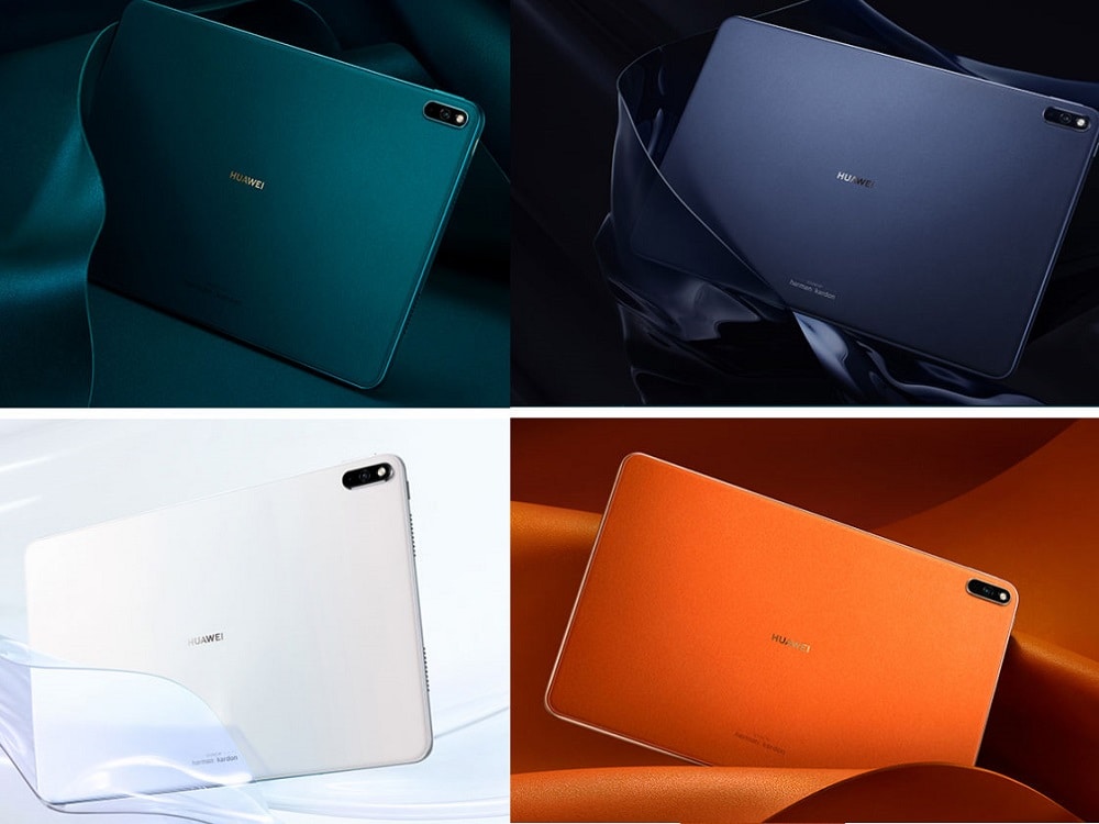 Render ilustrativo de todos los colores de la Huawei MatePad Pro.