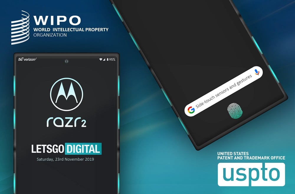 Render ilustrativo del diseño interior del Motorola RAZR 2 patentado.