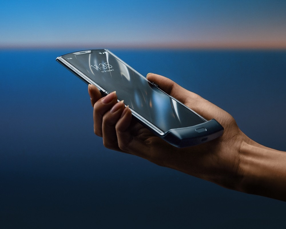 Diseño interior del Motorola RAZR 2019 con pantalla Flex View de 6,2 pulgadas.