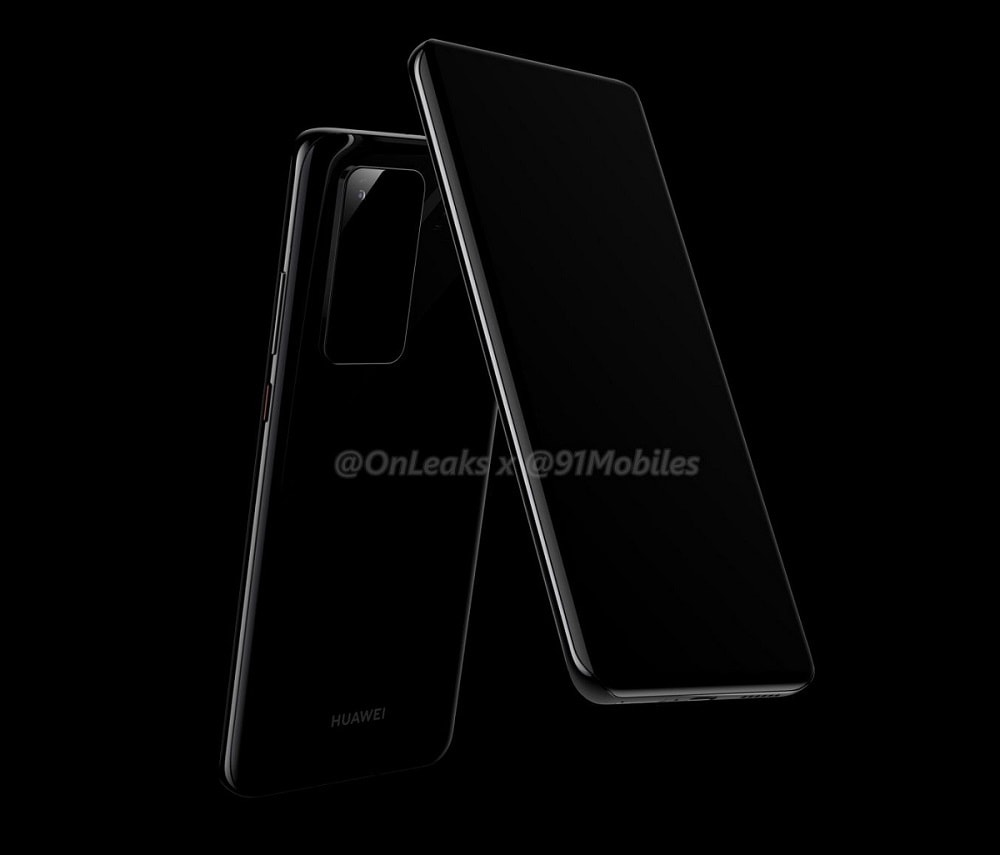 Render conceptual del Huawei P40 Pro con cámara posterior de cinco lentes.
