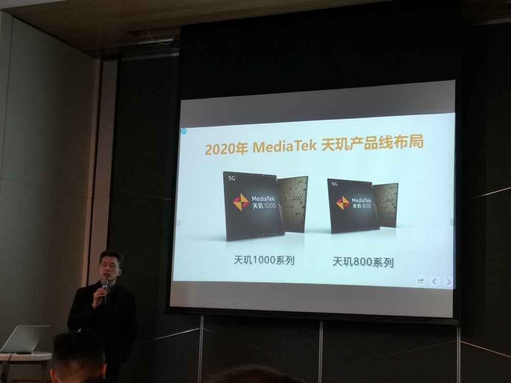 Diapositiva de presentación del MediaTek Dimensity 800.