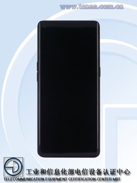 Diseño frontal certificado del OPPO Reno 3 Pro 5G color negro.