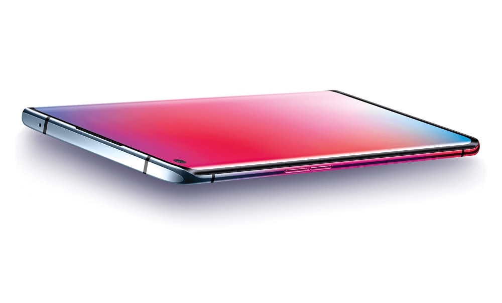 Render oficial del OPPO Reno 3 Pro en posición apaisada.