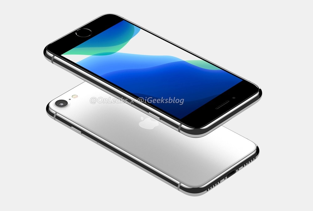 Diseño frontal, dorsal y lateral del Apple iPhone SE 2.