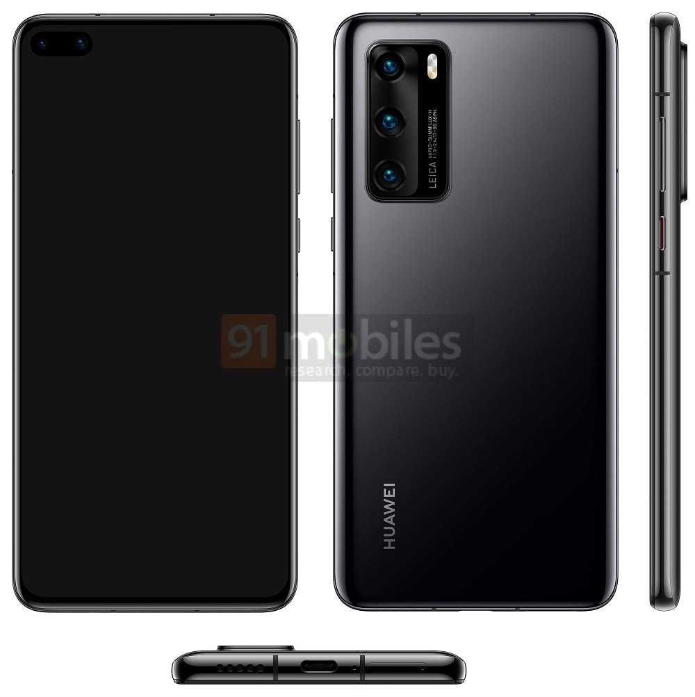 Diseño filtrado del Huawei P40 Pro desde casi todos sus ángulos.
