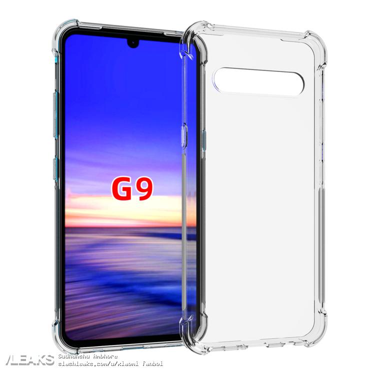Render filtrado de la carcasa protectora del LG G9 que ilustra su diseño.