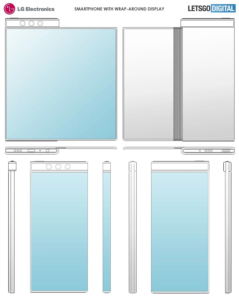 Diseño de smarthone flexible patentado por LG.