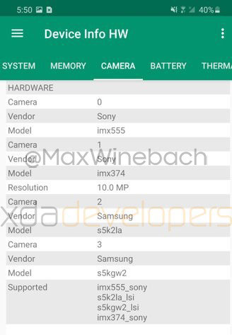 Especificaciones filtradas de la cámara cuádruple del Samsung Galaxy S20+.