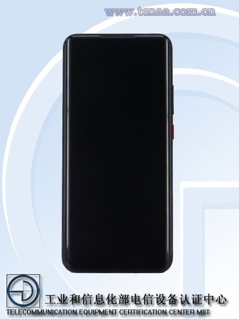 Diseño frontal del ZTE Axon 10s Pro 5G revelado por TENAA.