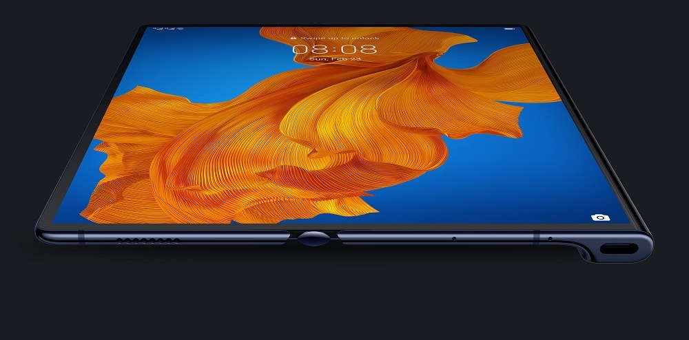 Render oficial del diseño totalmente desplegado del Huawei Mate Xs.
