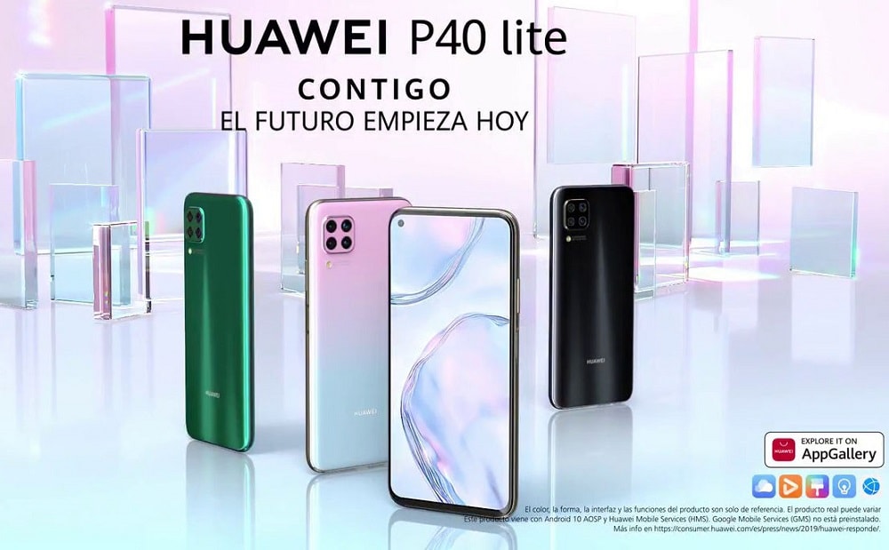 Render publicitario del Huawei P40 Lite con HMS en lugar de GMS.