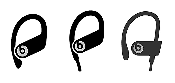 Ilustración de los diseños de los Apple Powerbeats Pro, Powerbeats 4 y Powerbeats 3.