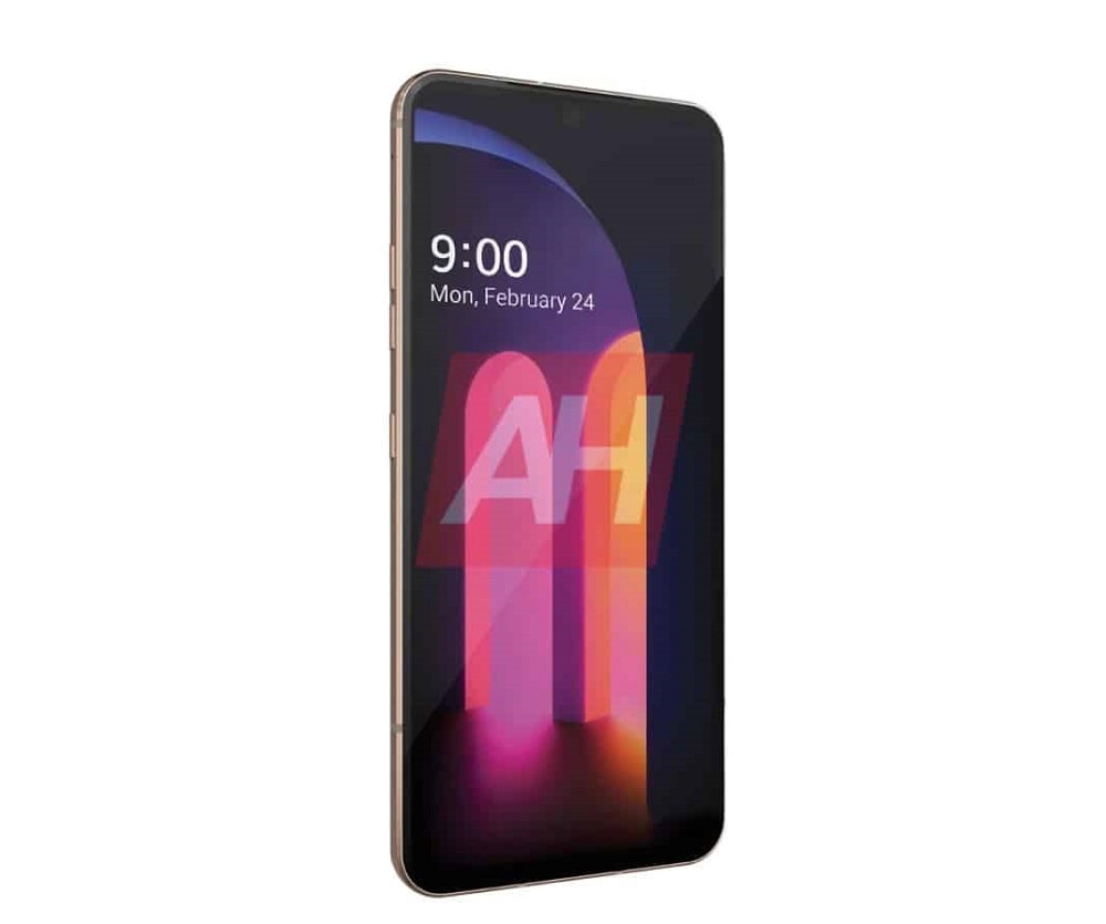Aparente render de prensa del diseño frontal del LG V60 ThinQ.