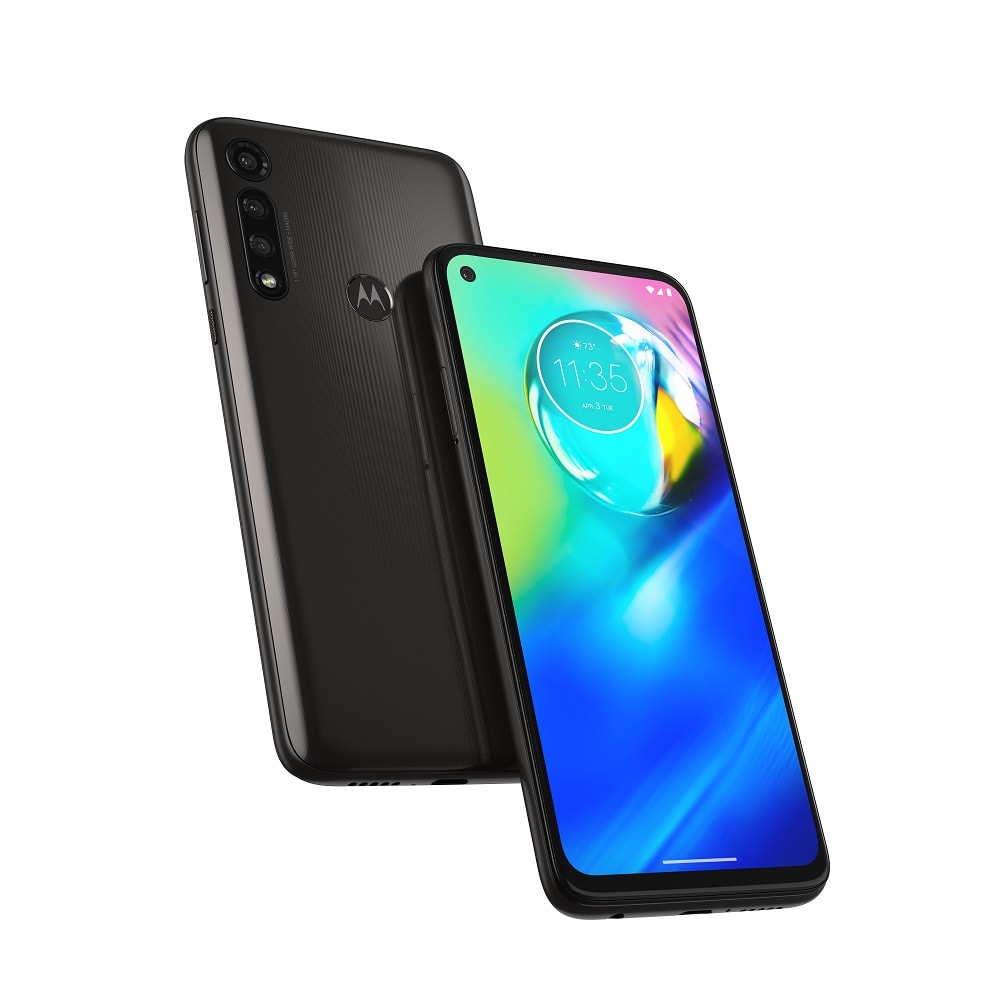 Render oficial del diseño frontal y dorsal del Motorola Moto G Power.