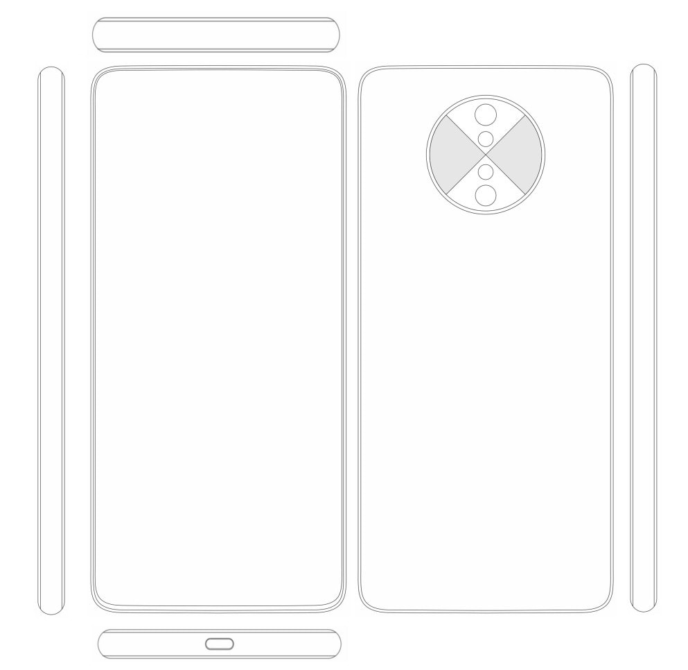 Diseño patentado por OnePlus de un smartphone con cámara display.