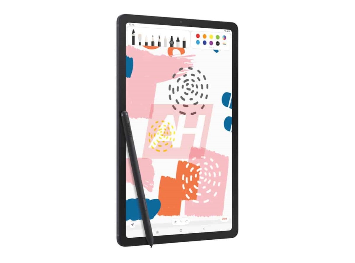 Render filtrado del diseño frontal de la Samsung Galaxy Tab S6 Lite.