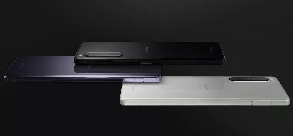 Captura de pantalla del Sony Xperia 1 II en sus tres colores de partida.