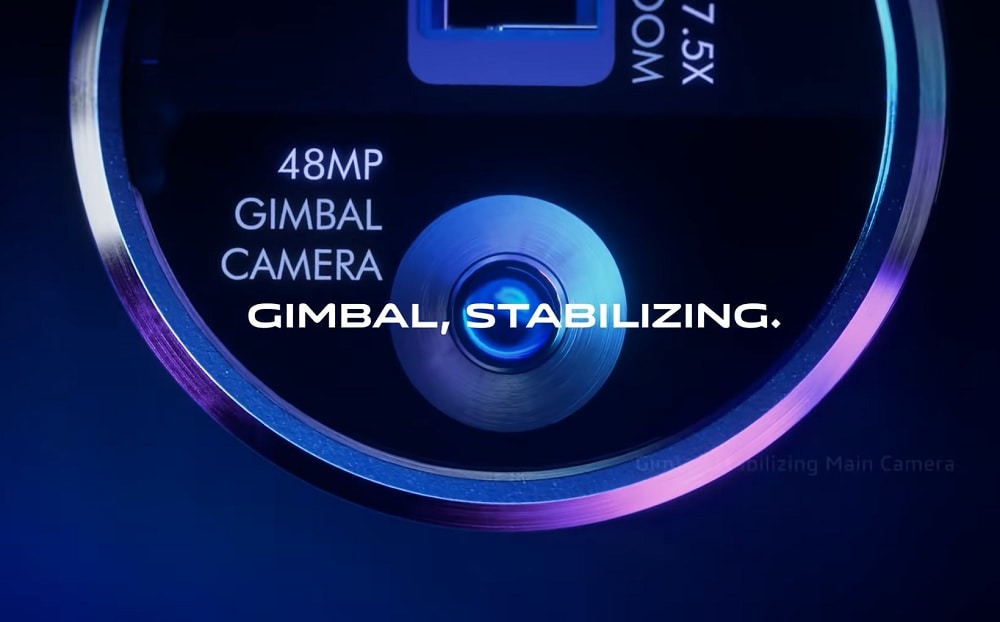Ilustración de la cámara posterior con estabilización Gimbal OIS del Vivo APEX 2020.