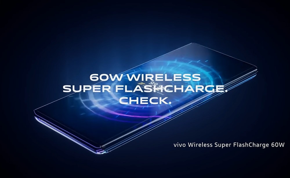 Ilustración del Wireless Super FlashCharge de 60W del Vivo APEX 2020.