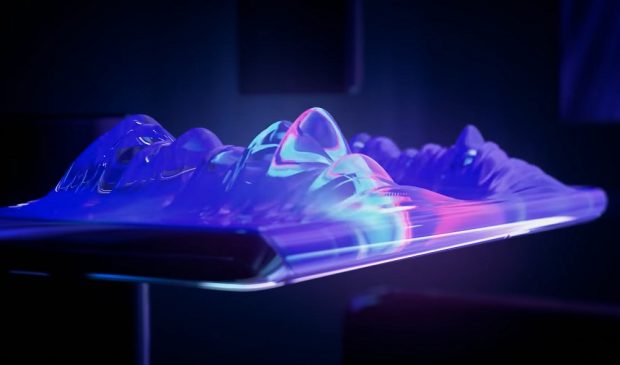 Ilustración de la emisión de sonido del display del Vivo NEX 2020.