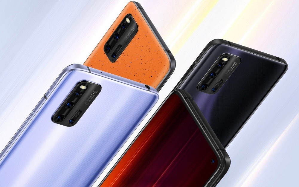 Render oficial de toda la oferca cromática del Vivo IQOO 3.