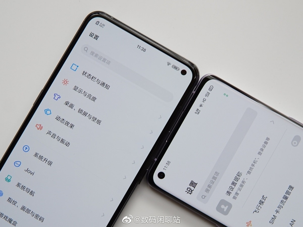 Pantallas encendidas del OPPO Reno 3 y el Vivo IQOO 3.