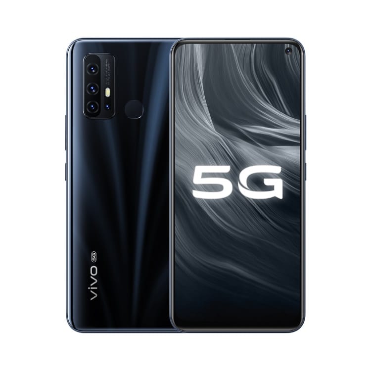Render oficial del diseño frontal y dorsal del Vivo Z6 5G.