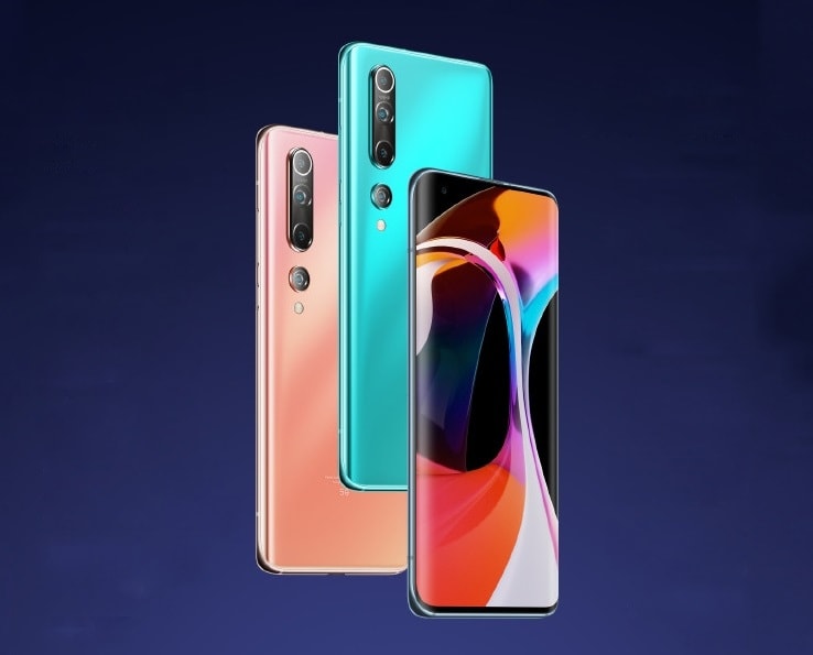 Render oficial del diseño frontal y dorsal del Xiaomi Mi 10.