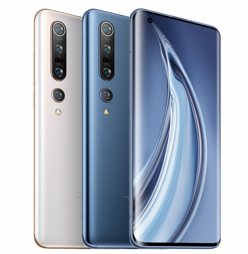 Render oficial del diseño frontal y dorsal del Xiaomi Mi 10 Pro.