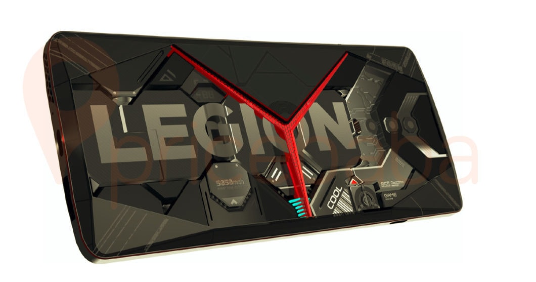 Render filtrado del diseño dorsal del Lenovo Legion.
